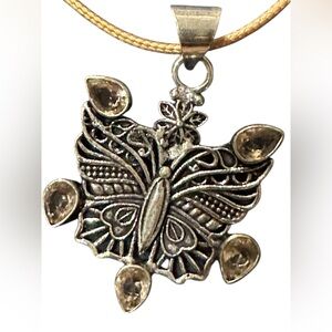 Elegant Sterling Silver Butterfly Pendant Necklace